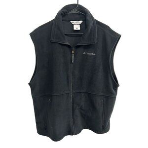 Columbia Mens Black Fleece Full Zip Sleeveless Vest Sz XL